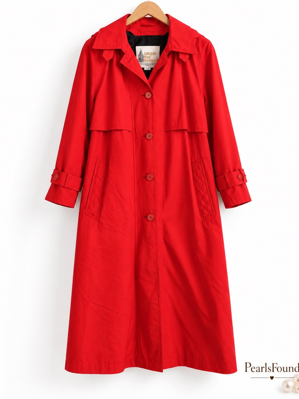 Vintage 1980s London Fog Red Trench Coat – Size 12/M